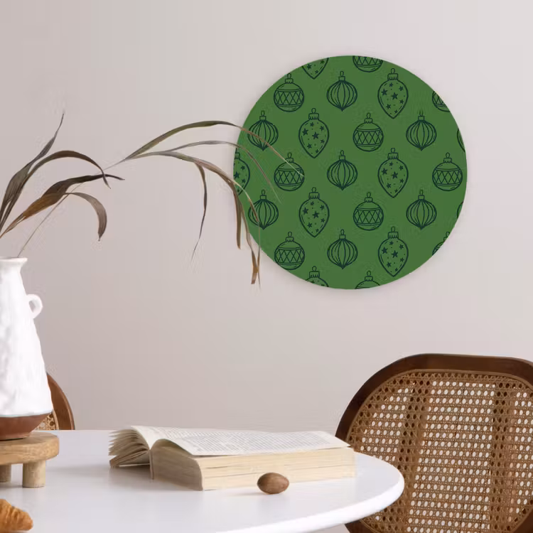 Wandcirkel - Glas - Kerstbal - Kerst - Groen — 4