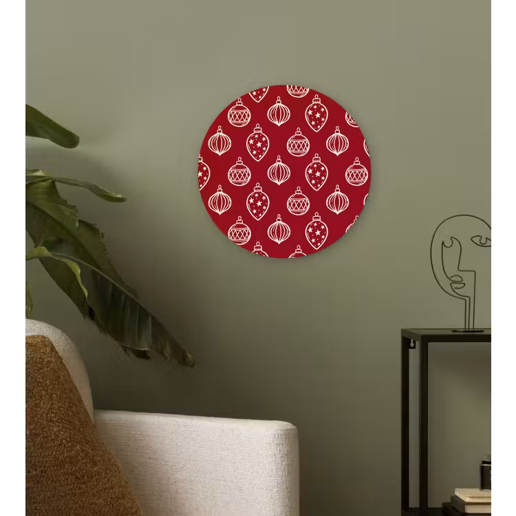 Wandcirkel - Glas - Kerstbal - Rood - Crème — 3