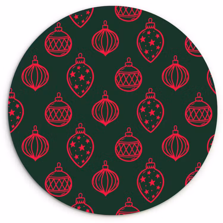 Wandcirkel - Glas - Kerstbal - Rood - Groen — 1