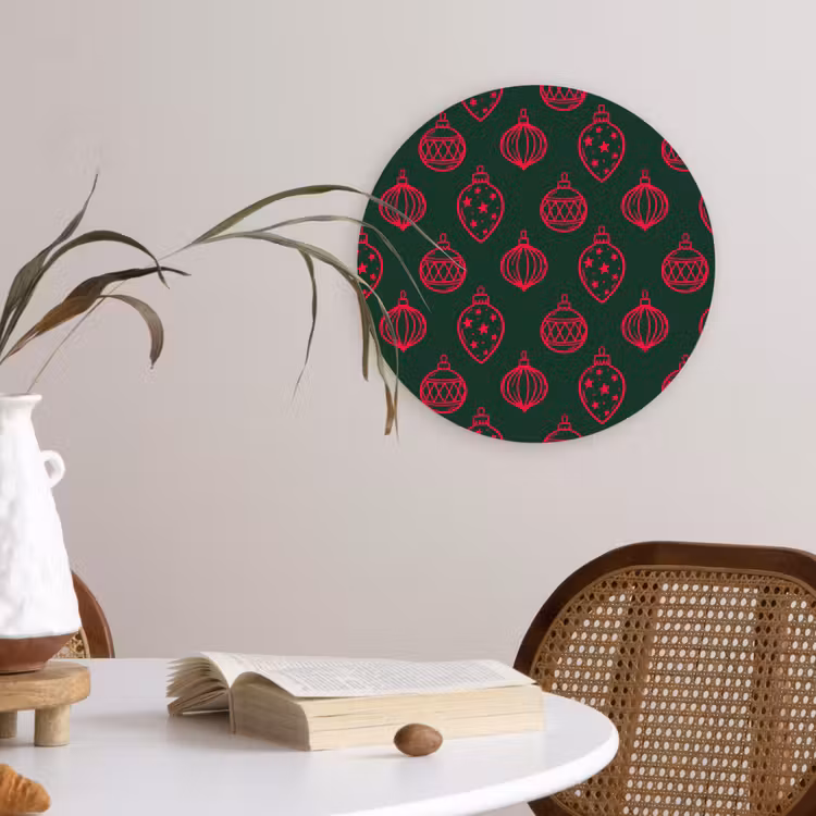Wandcirkel - Glas - Kerstbal - Rood - Groen — 4