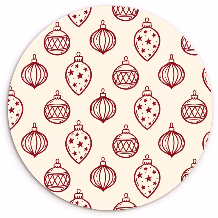 Wandcirkel - Glas - Kerstbal - Rood - Kerst — 1