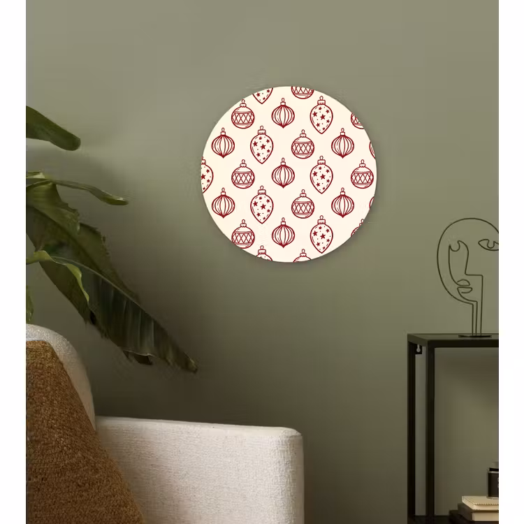 Wandcirkel - Glas - Kerstbal - Rood - Kerst — 3