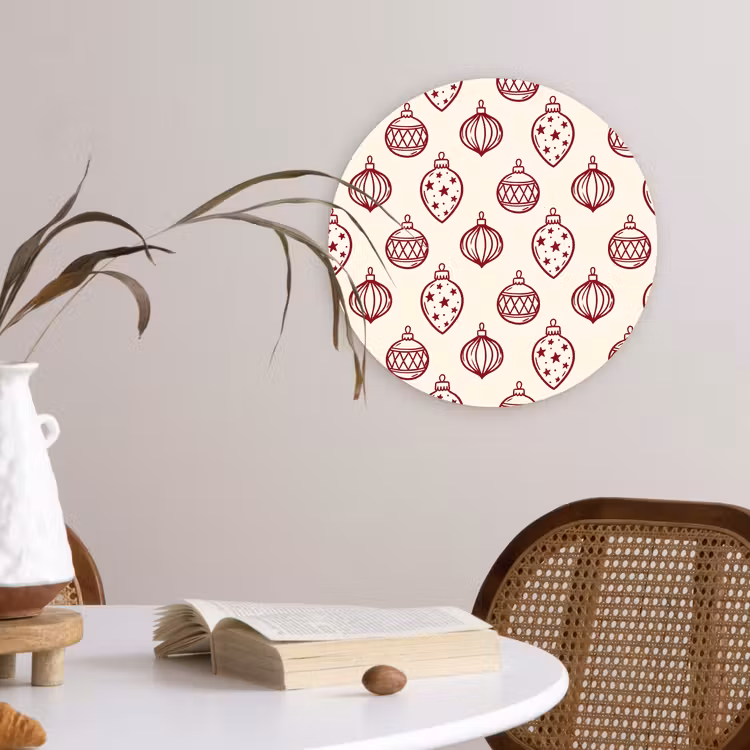 Wandcirkel - Glas - Kerstbal - Rood - Kerst — 4