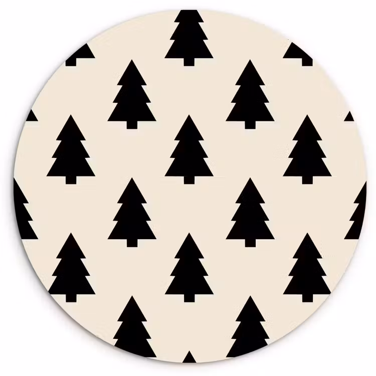 Wandcirkel - Glas - Kerstboom - Wit - Zwart — 1