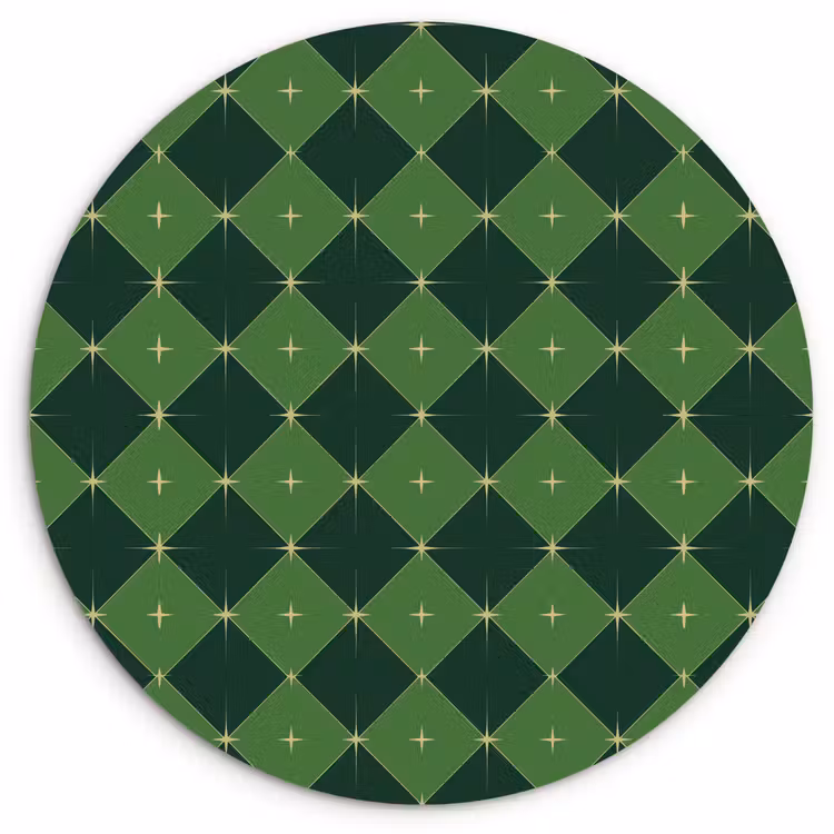 Wandcirkel - Glas - Ster - Groen - Kerst — 1