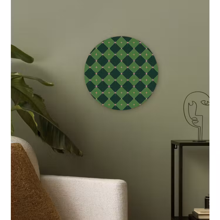 Wandcirkel - Glas - Ster - Groen - Roze - Kerst — 3