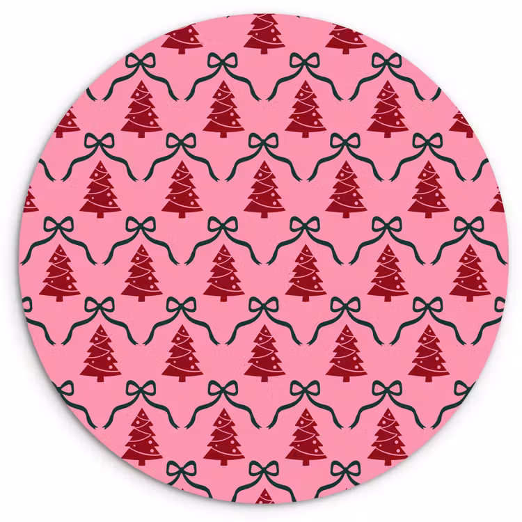Wandcirkel - Glas - Kerst - Rood - Groen - Strik — 1
