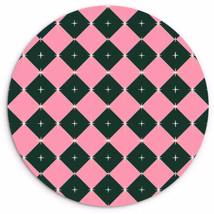 Wandcirkel - Glas - Kerst - Roze - Groen - Ster — 1