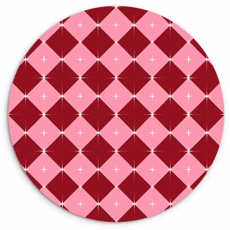 Wandcirkel - Glas - Ster - Rood - Roze - Kerst — 1