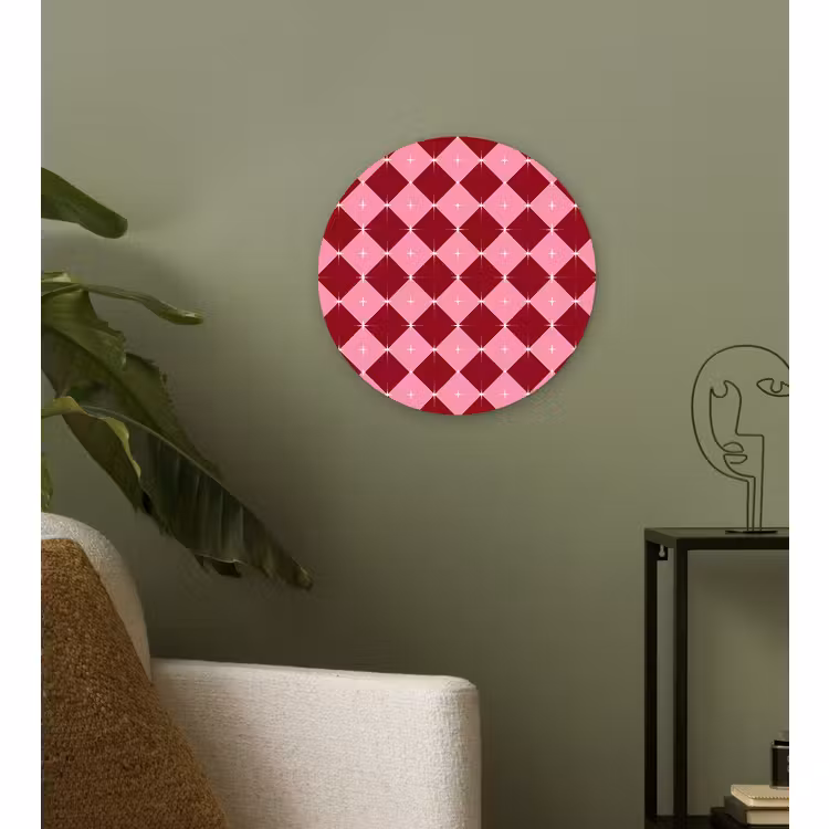 Wandcirkel - Glas - Ster - Rood - Roze - Kerst — 3