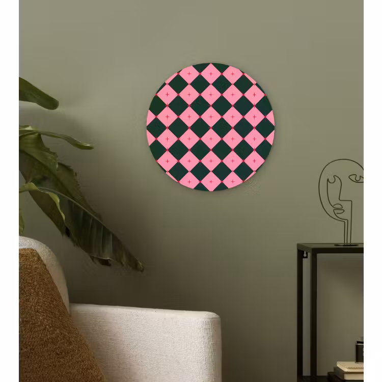 Wandcirkel - Glas - Ster - Roze - Groen - Kerst — 3