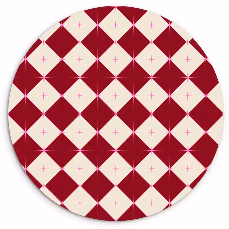Wandcirkel - Glas - Ster - Roze - Rood - Kerst — 1
