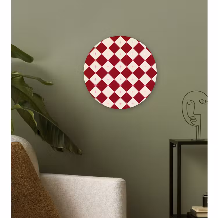 Wandcirkel - Glas - Ster - Roze - Rood - Kerst — 3