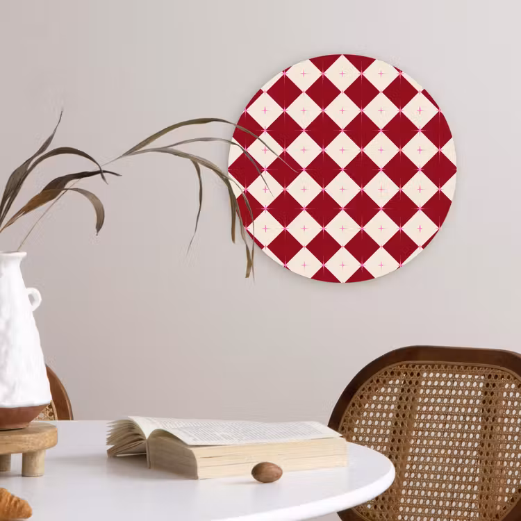 Wandcirkel - Glas - Ster - Roze - Rood - Kerst — 4