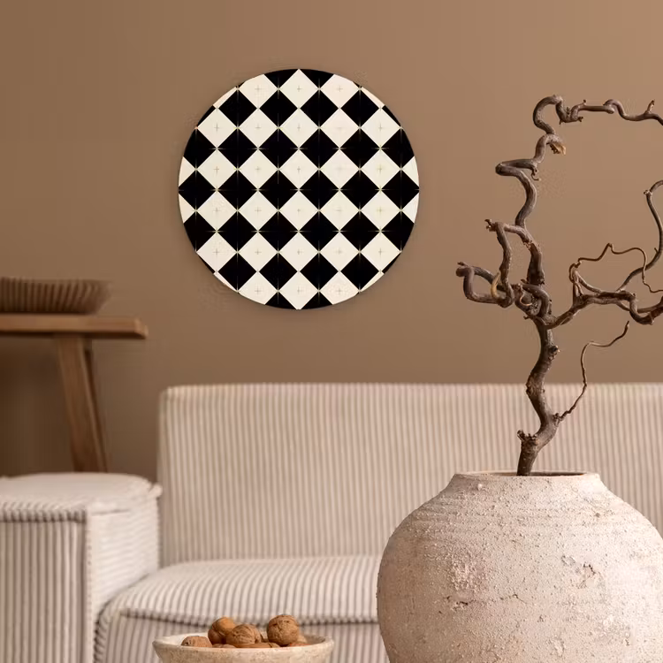 Wandcirkel - Glas - Ster - Zwart - Wit - Kerst — 2