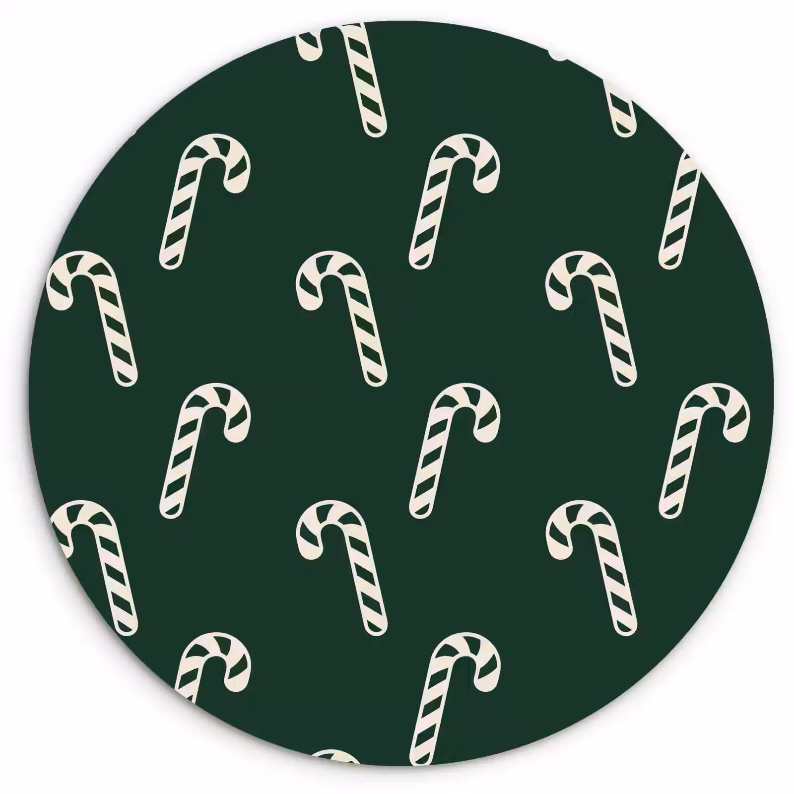 Wandcirkel - Glas - Kerst - Groen - Wit - Zuurstok — 1