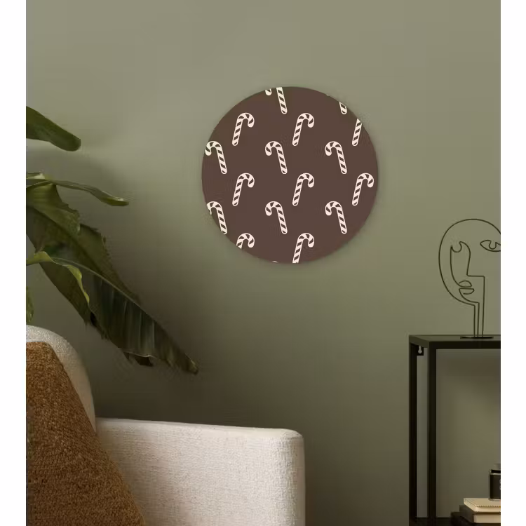 Wandcirkel - Glas - Kerst - Crème - Taupe - Zuurstok — 3