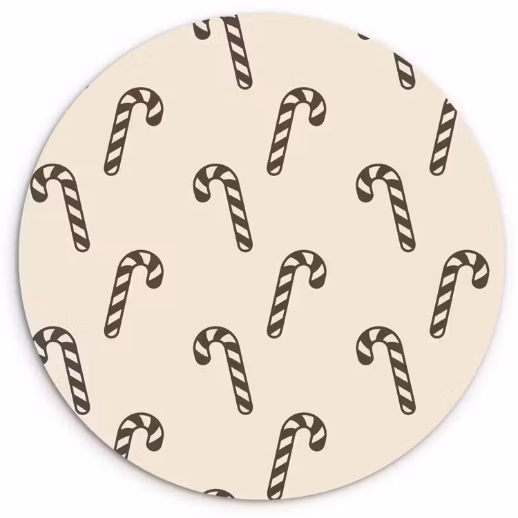 Wandcirkel - Glas - Kerst - Grijs - Crème - Zuurstok — 1