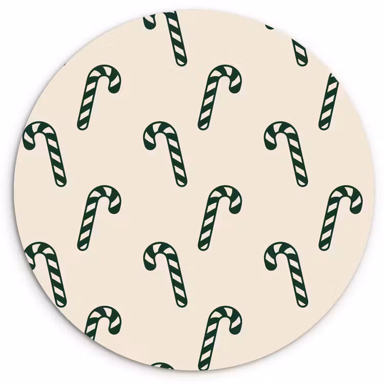 Wandcirkel - Glas - Kerst - Groen - Crème - Zuurstok — 1