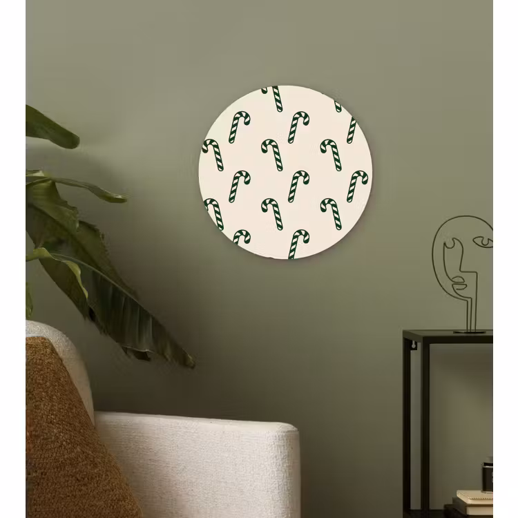 Wandcirkel - Glas - Kerst - Groen - Crème - Zuurstok — 3