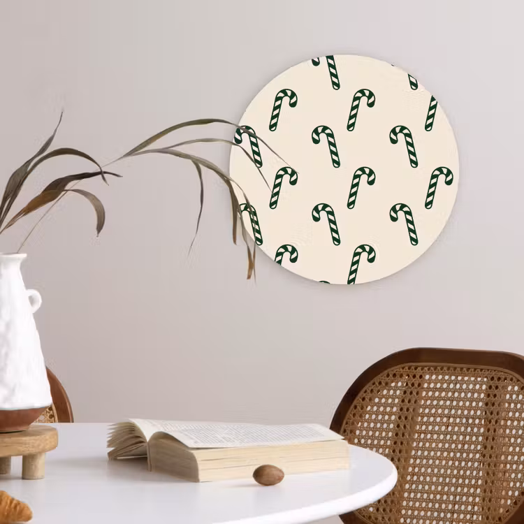 Wandcirkel - Glas - Kerst - Groen - Crème - Zuurstok — 4