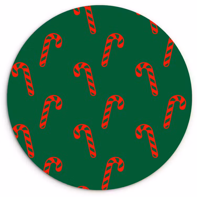 Wandcirkel - Glas - Kerst - Groen - Rood - Zuurstok — 1