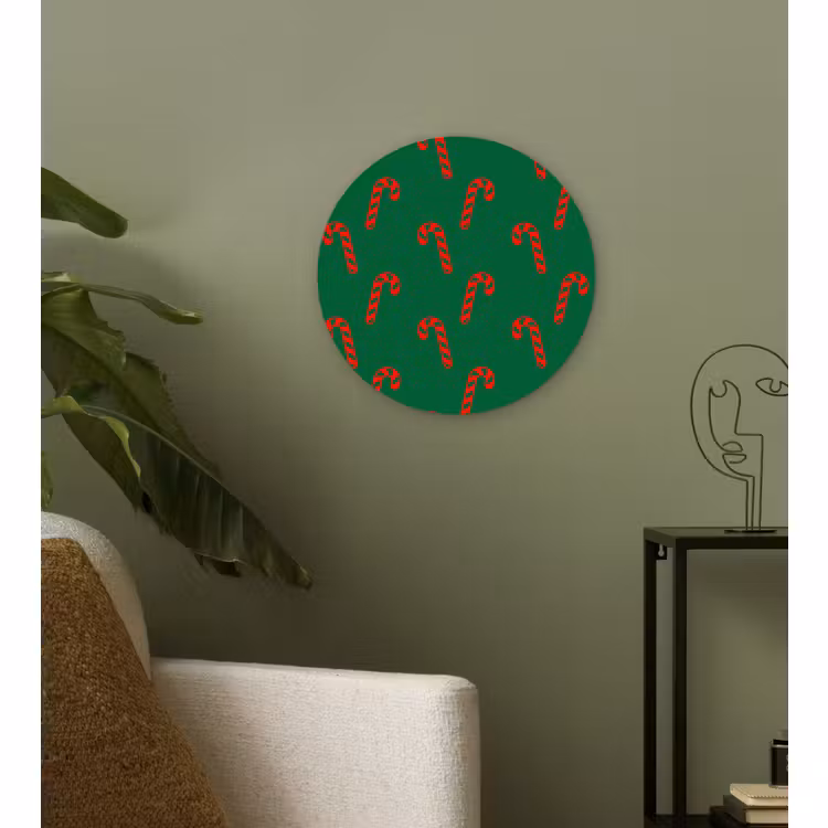 Wandcirkel - Glas - Kerst - Groen - Rood - Zuurstok — 3