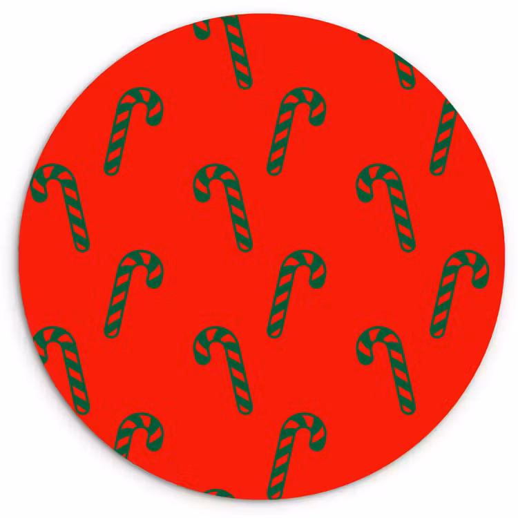 Wandcirkel - Glas - Kerst - Rood - Groen - Zuurstok — 1