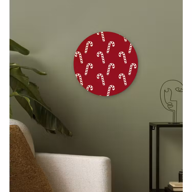 Wandcirkel - Glas - Kerst - Rood - Wit - Zuurstok — 3