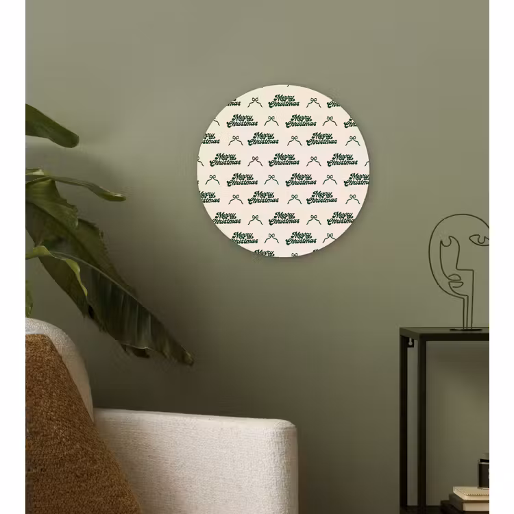 Wandcirkel - Glas - Tekst - Groen - Strik — 3