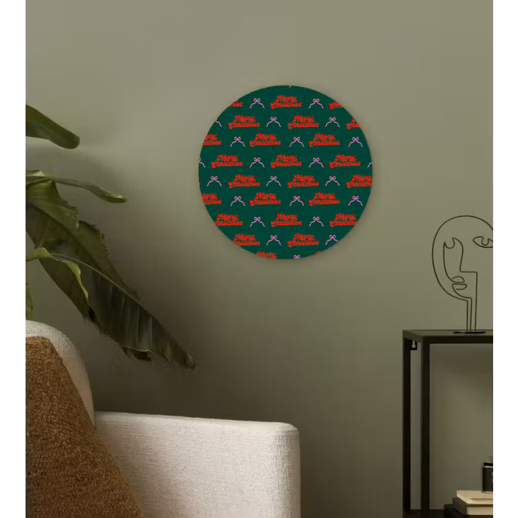 Wandcirkel - Glas - Tekst - Roze - Rood - Groen - Strik — 3