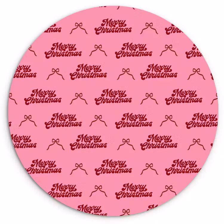 Wandcirkel - Glas - Tekst - Roze - Rood - Strik — 1