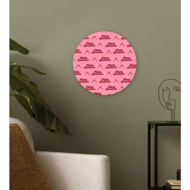 Wandcirkel - Glas - Tekst - Roze - Rood - Strik — 3