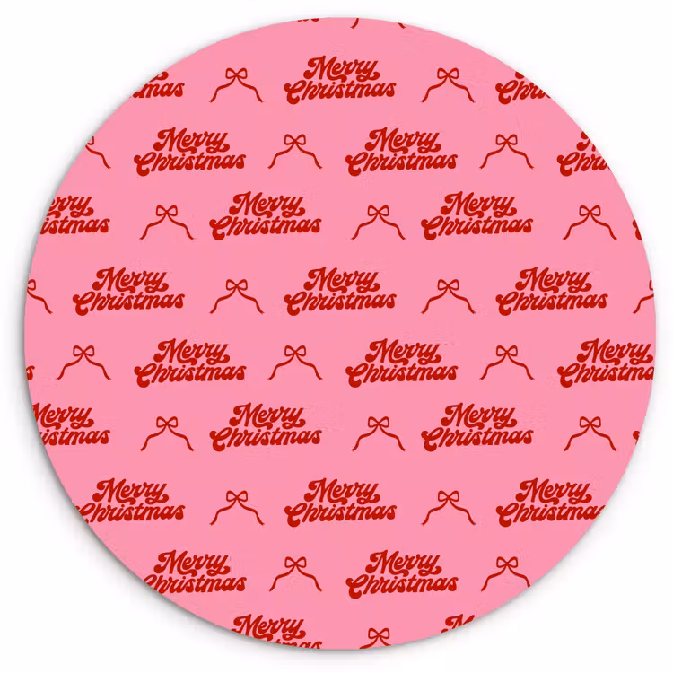 Wandcirkel - Glas - Tekst - Strik - Rood - Roze — 1