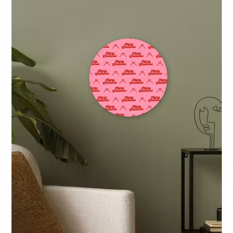 Wandcirkel - Glas - Tekst - Strik - Rood - Roze — 3