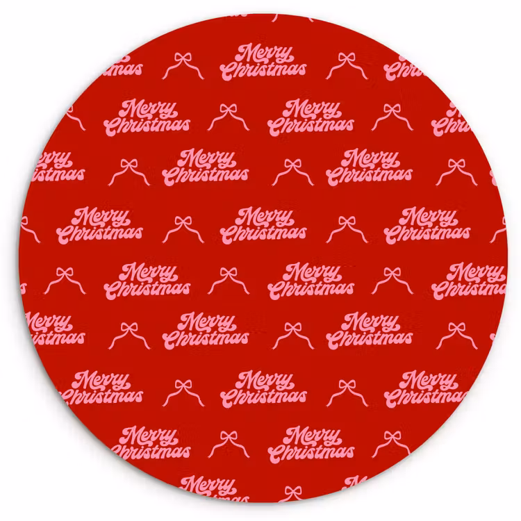 Wandcirkel - Glas - Tekst - Strik - Roze - Rood — 1