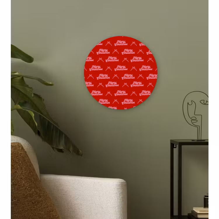 Wandcirkel - Glas - Tekst - Strik - Roze - Rood — 3