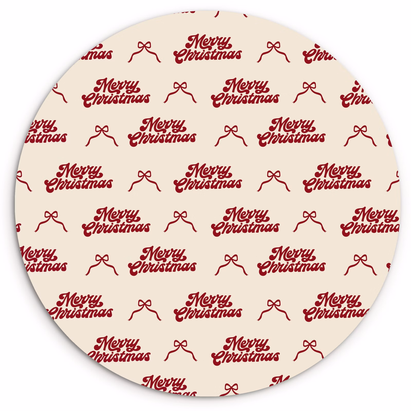 Wandcirkel - Glas - Tekst - Rood - Crème - Strik — 1