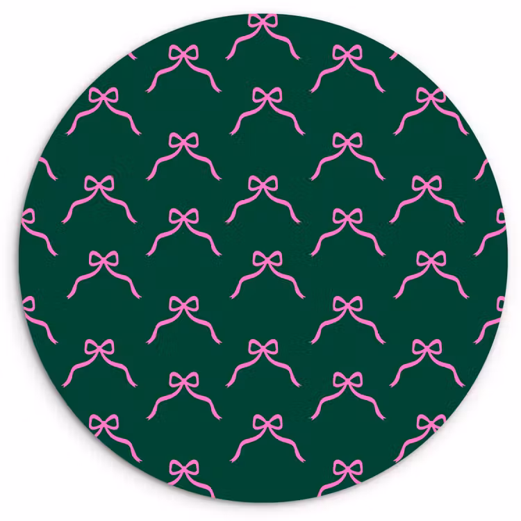 Wandcirkel - Glas - Kerst - Neon - Groen - Strik — 1
