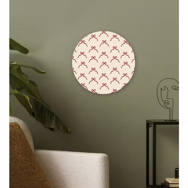Wandcirkel - Glas - Strik - Rood - Crème - Kerst — 3