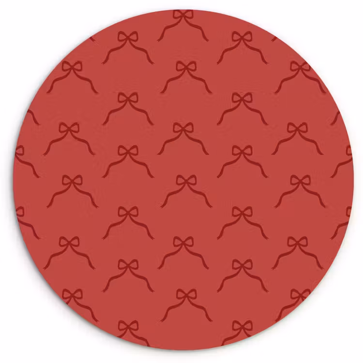 Wandcirkel - Glas - Strik - Rood - Kerst — 1