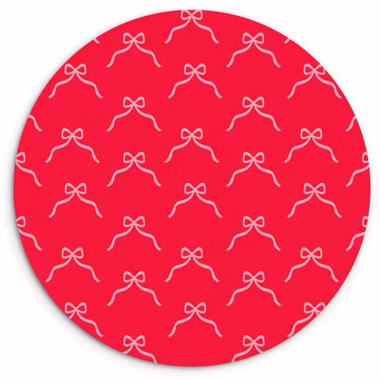 Wandcirkel - Glas - Strik - Rood - Kerst — 1