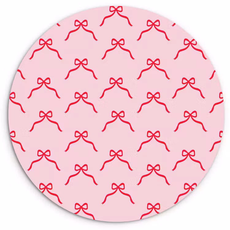 Wandcirkel - Glas - Strik - Rood - Kerst - Roze — 1