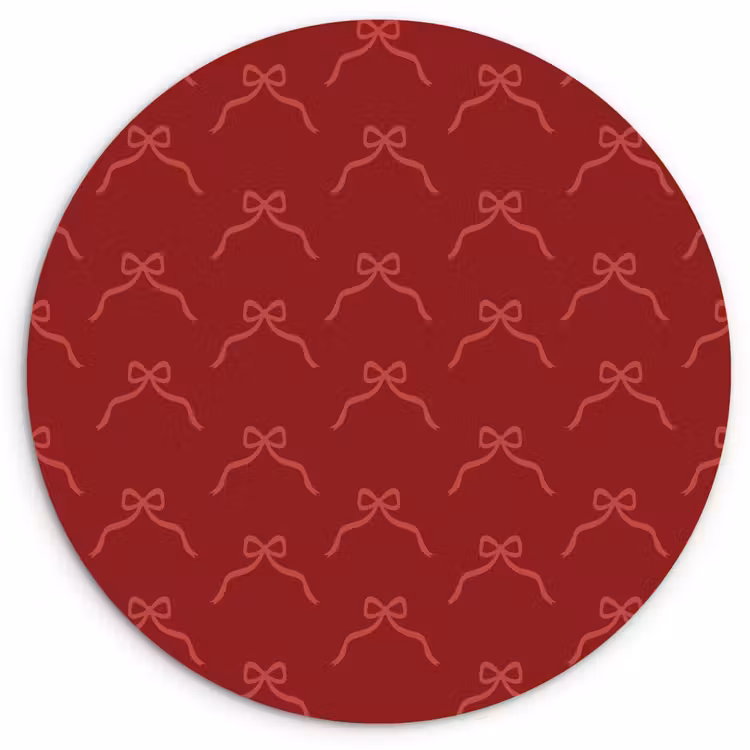 Wandcirkel - Glas - Strik - Roze - Rood - Kerst — 1