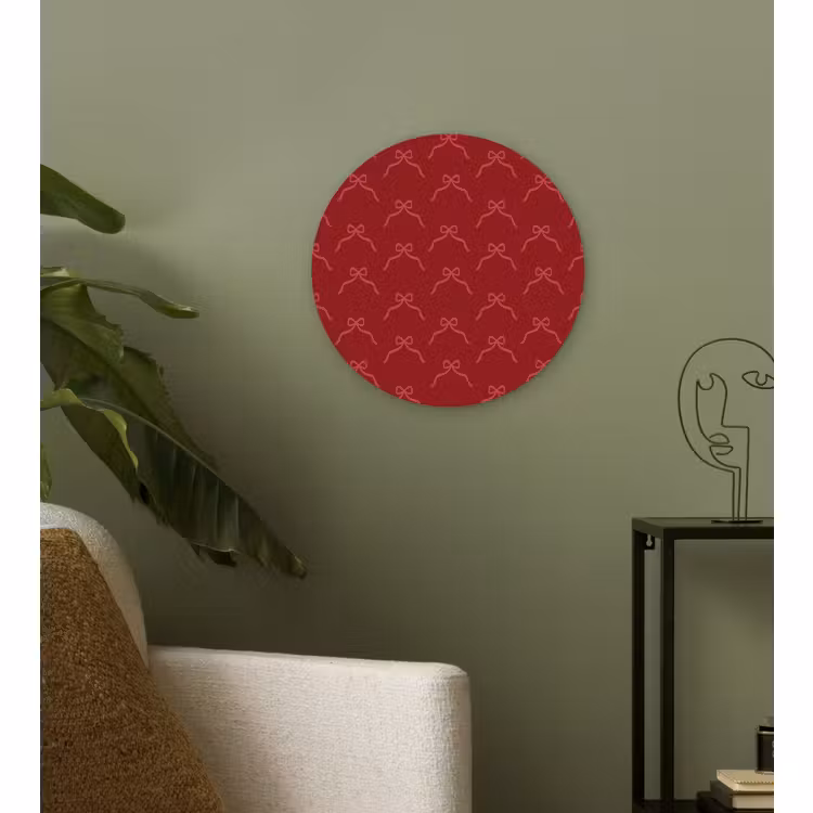 Wandcirkel - Glas - Strik - Roze - Rood - Kerst — 3
