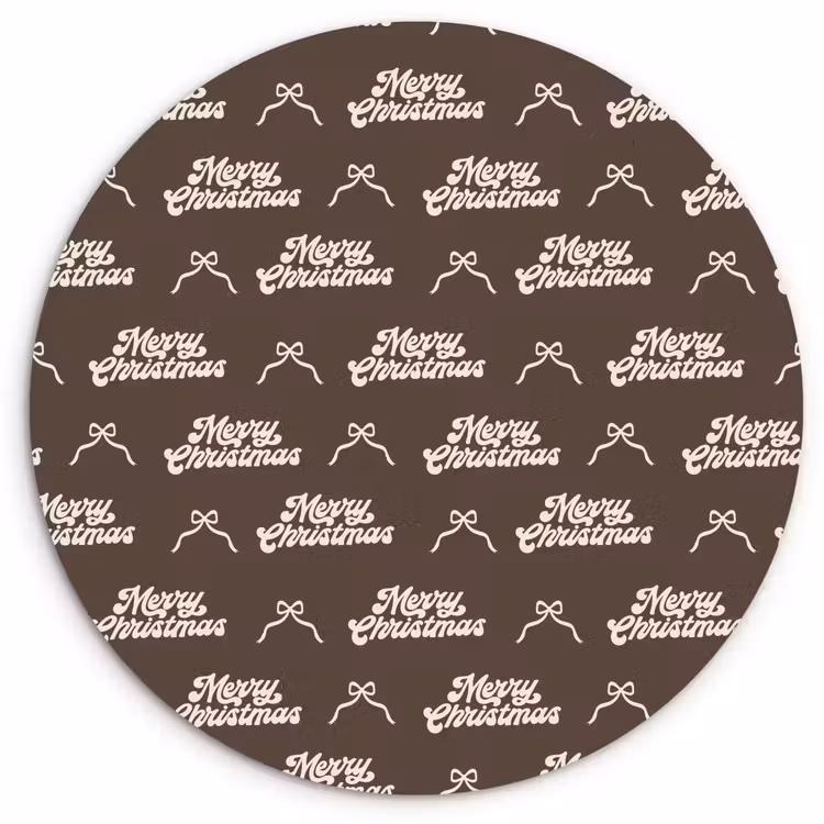 Wandcirkel - Glas - Tekst - Crème - Bruin - Strik — 1