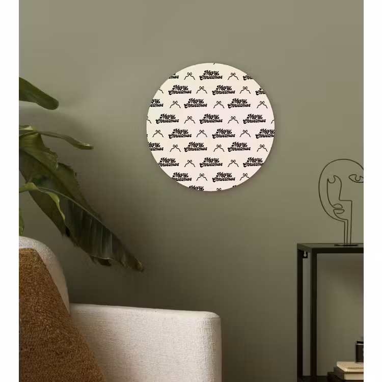 Wandcirkel - Glas - Tekst - Crème - Zwart - Kerst — 3