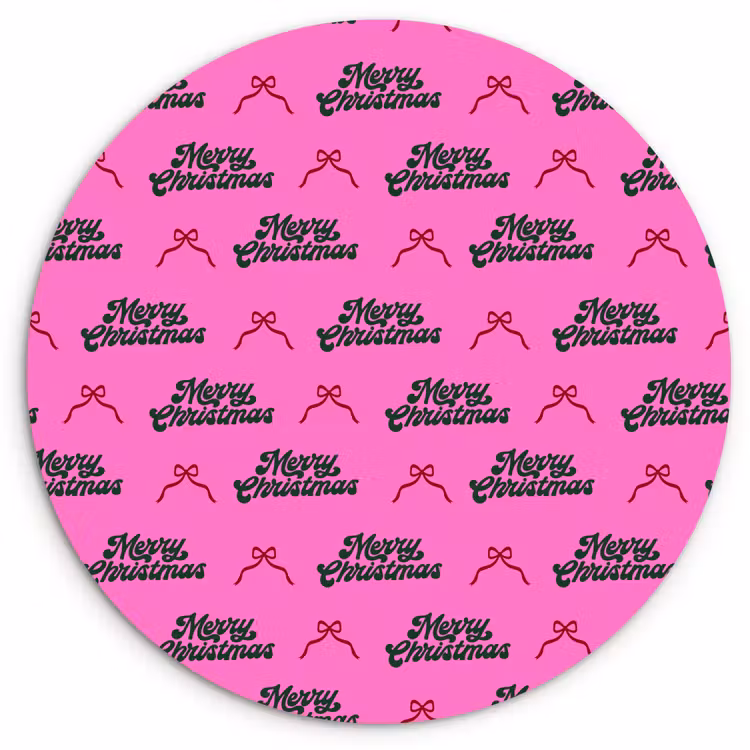 Wandcirkel - Glas - Tekst - Neon - Roze - Kerst — 1