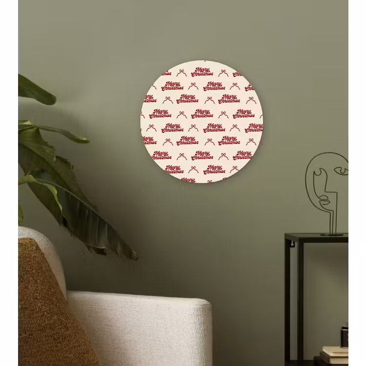 Wandcirkel - Glas - Tekst - Rood - Crème - Strik — 3
