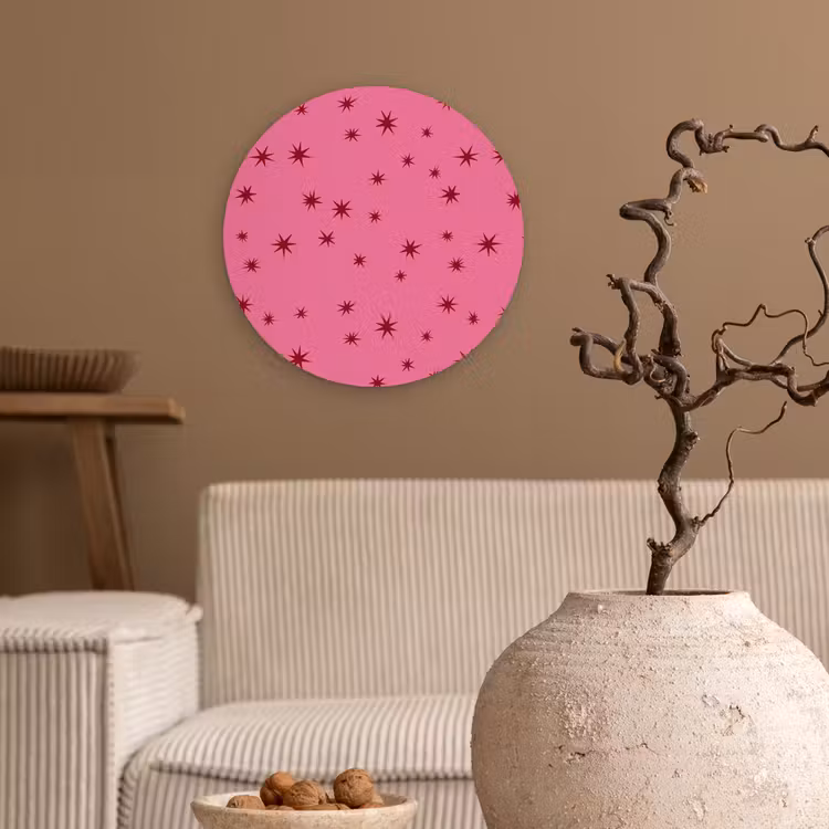 Wandcirkel - Glas - Kerst - Ster - Rood - Roze — 2